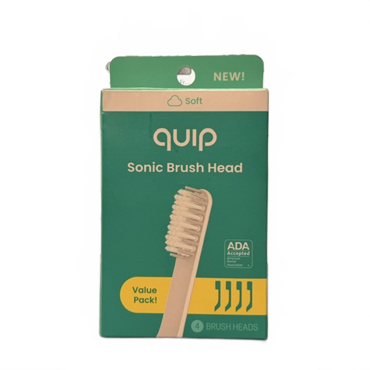 quip Sonic Brush Head - Soft, Value Pack of 4 - White Replacement Refills