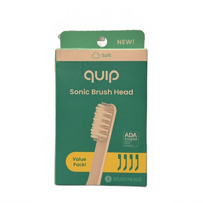 quip Sonic Brush Head - Soft, Value Pack of 4 - White Replacement Refills