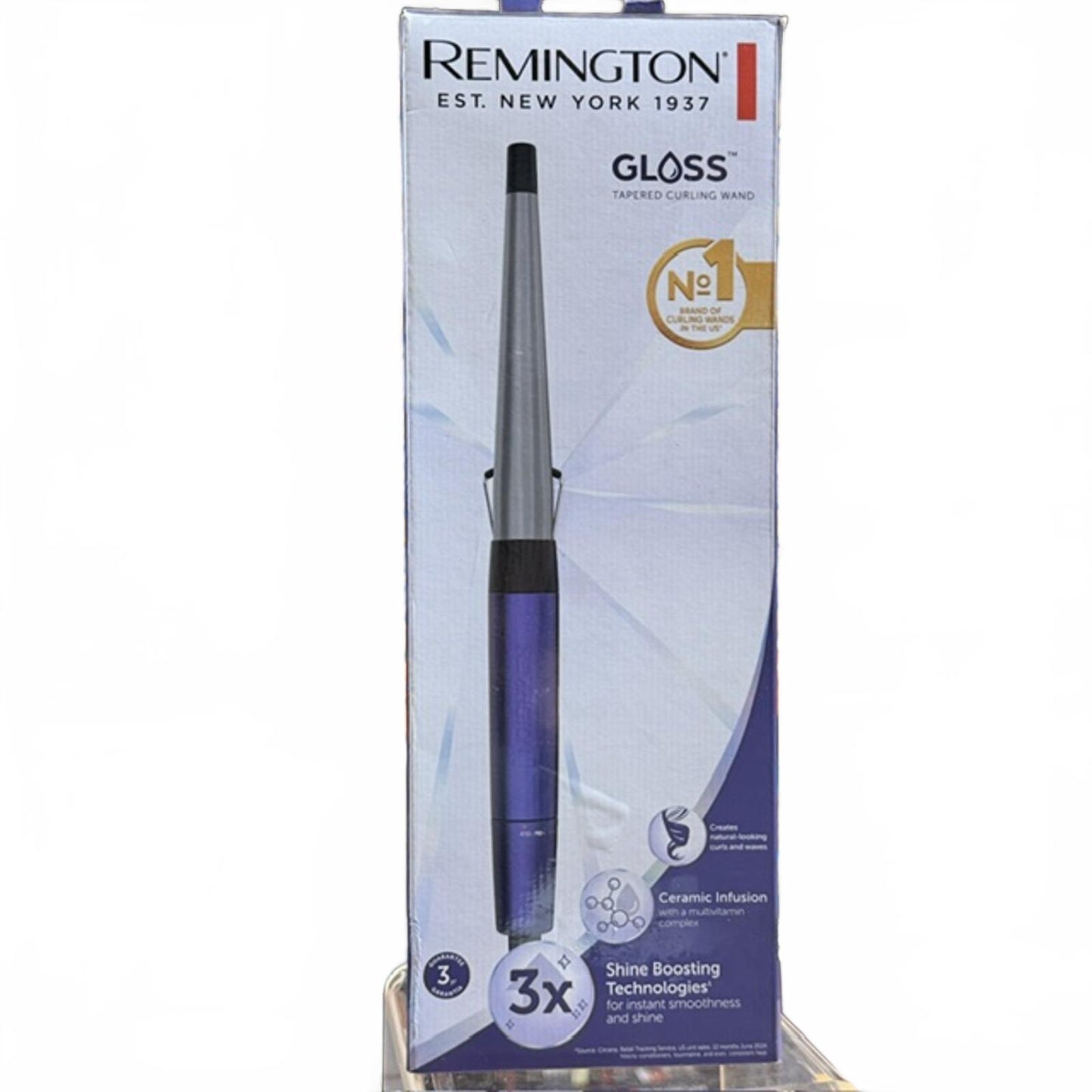 Remington Gloss Tapered Curling Wand - 0.5"-1.5" Ceramic Material, Fast Heating