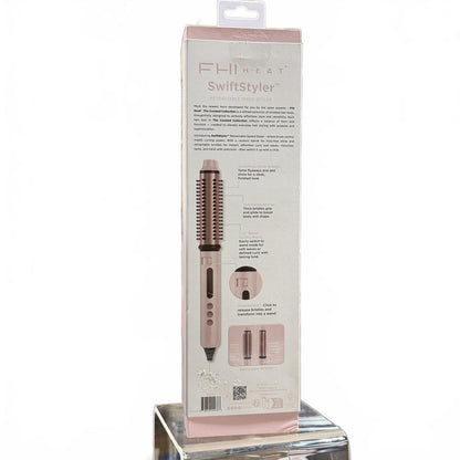 FHI Heat SwiftStyler Retractable Speed Styler Heating Curling Brush - Light Pink - 1"x1": Ceramic, All Hair Types, 5 Settings