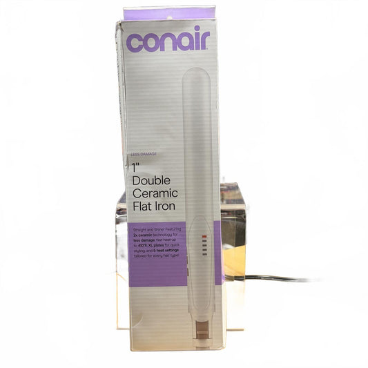 Conair Double Ceramic Flat Iron - 1": Hair Styling, All Hair Types, 410 Max Heat