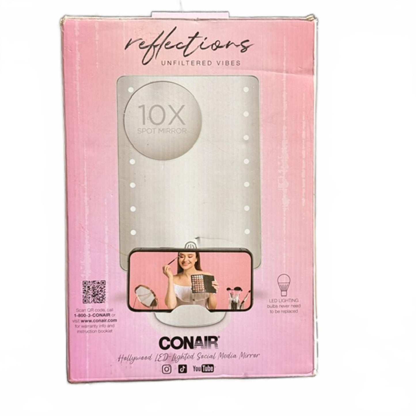 Conair® Battery-Operated LED Mirror With Adjustable Tilt Hinge