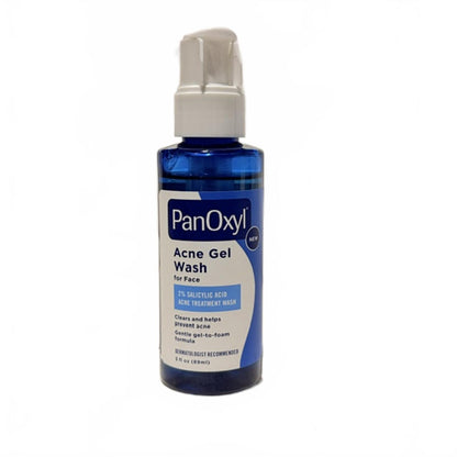 PanOxyl Acne Gel Wash for Face with 2% Salicylic Acid - 3oz Paraben-Free, Hypoallergenic, Sulfate-Free