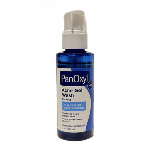 PanOxyl Acne Gel Wash for Face with 2% Salicylic Acid - 3oz Paraben-Free, Hypoallergenic, Sulfate-Free