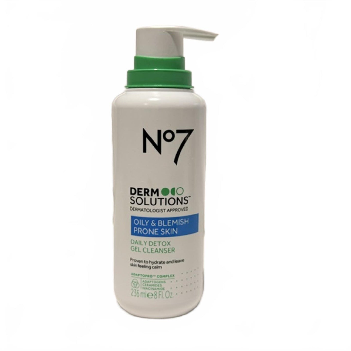 No7 Derm Solutions Detox Gel Cleanser - Oily and Blemish Prone - 8oz New