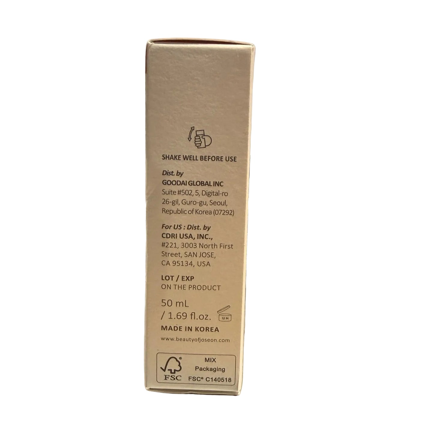 Beauty of Joseon Daily Tinted Fluid Sunscreen SPF 40 - MP200 1.69oz