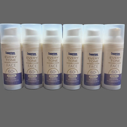 2 pack Coppertone Every Tone Invisible Finish FACE SPF 60+ Hydrating UV + ceramides - Exp 1/2027
