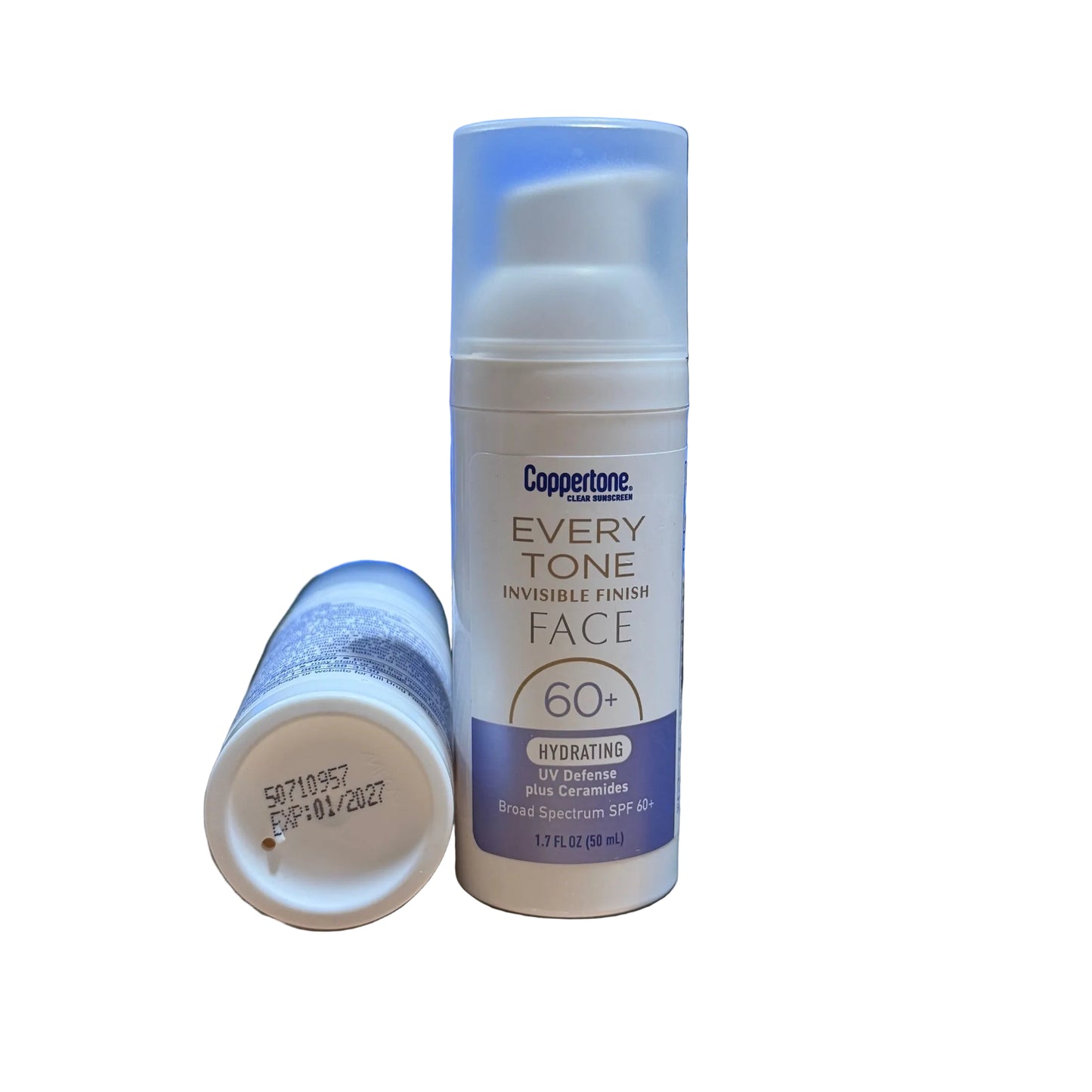 2 pack Coppertone Every Tone Invisible Finish FACE SPF 60+ Hydrating UV + ceramides - Exp 1/2027