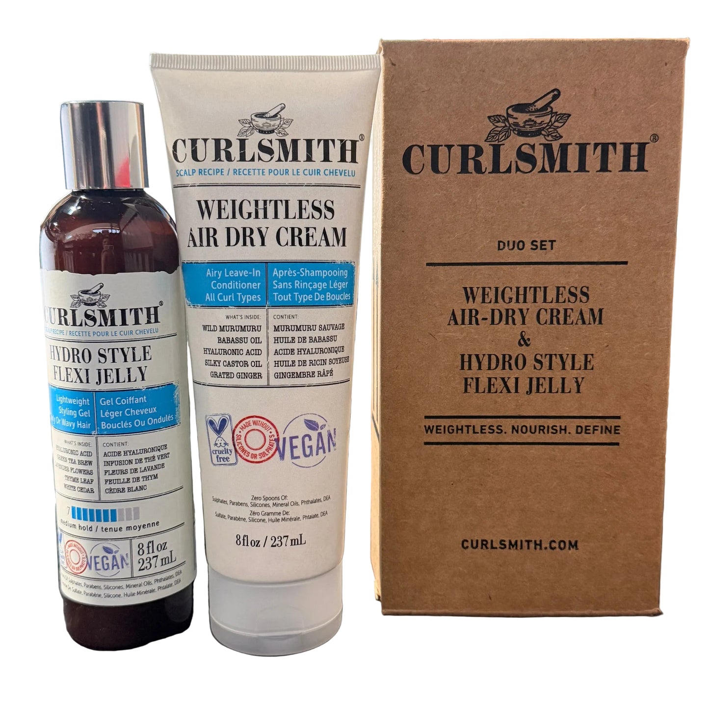 FIX Curlsmith Duo Set Weightless Airdry Cream + Hydro Style Flexi Jelly - Full Size