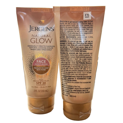 Jergens Natural Glow Face Moisturizer SPF 20 - Medium to Dark skin tones - 2 floz