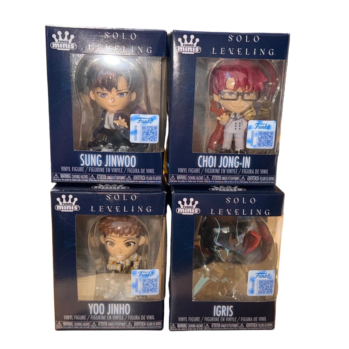 Funko Minis Solo Leveling - Full Set of 4 - Sung Jinwoo, Igris Choi, Jong-in, Yoo Jinho - NIB