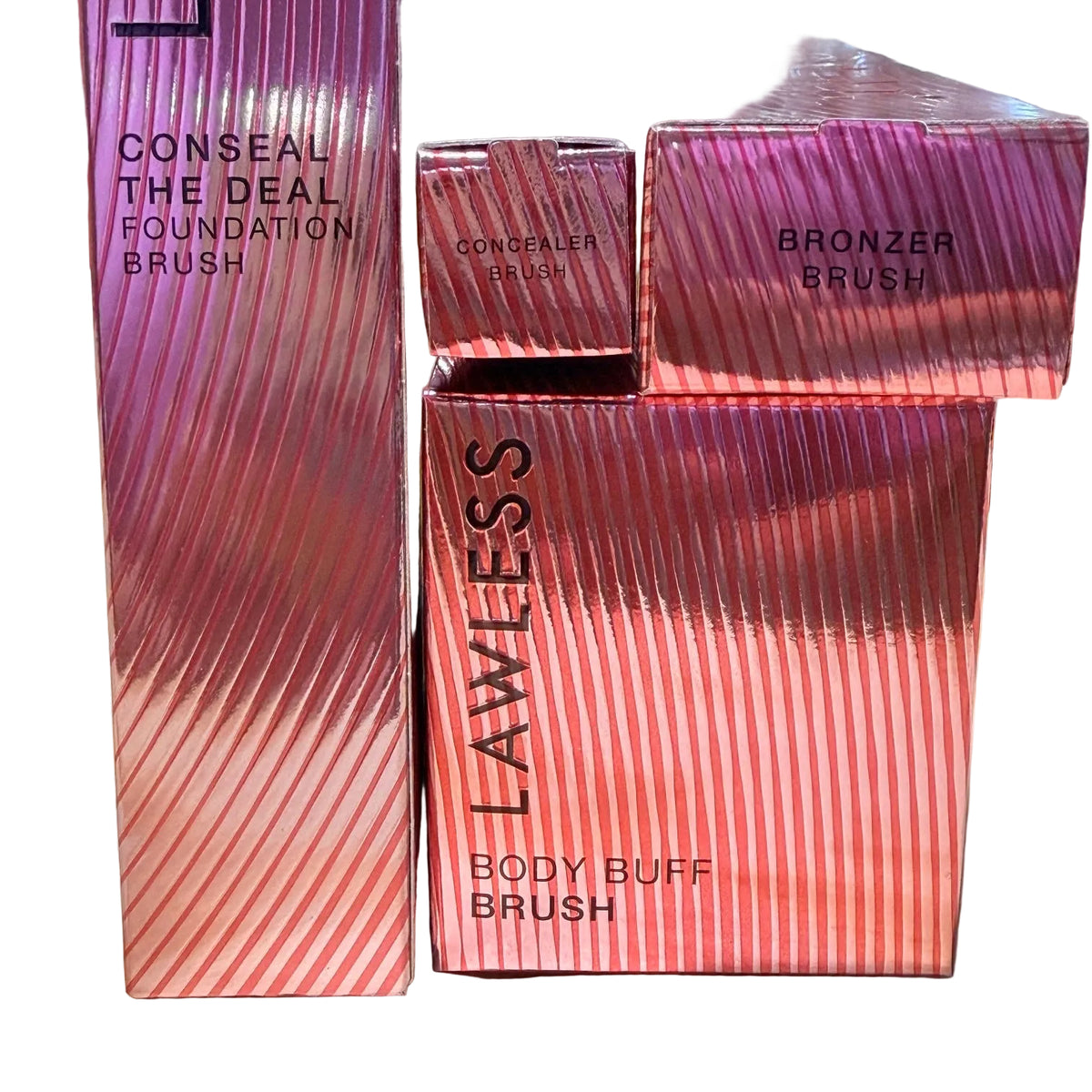 Lawless Beauty 4 piece Makeup Brush Set - Foundation, Bronzer, Buff, Concealer