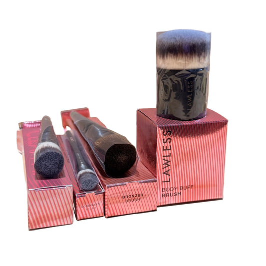 Lawless Beauty 4 piece Makeup Brush Set - Foundation, Bronzer, Buff, Concealer