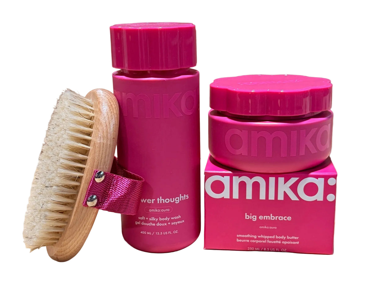 Amika Body Care - SET OF 3 - Body Wash, Body Butter and LIMITED-EDITION Body Dry Brush