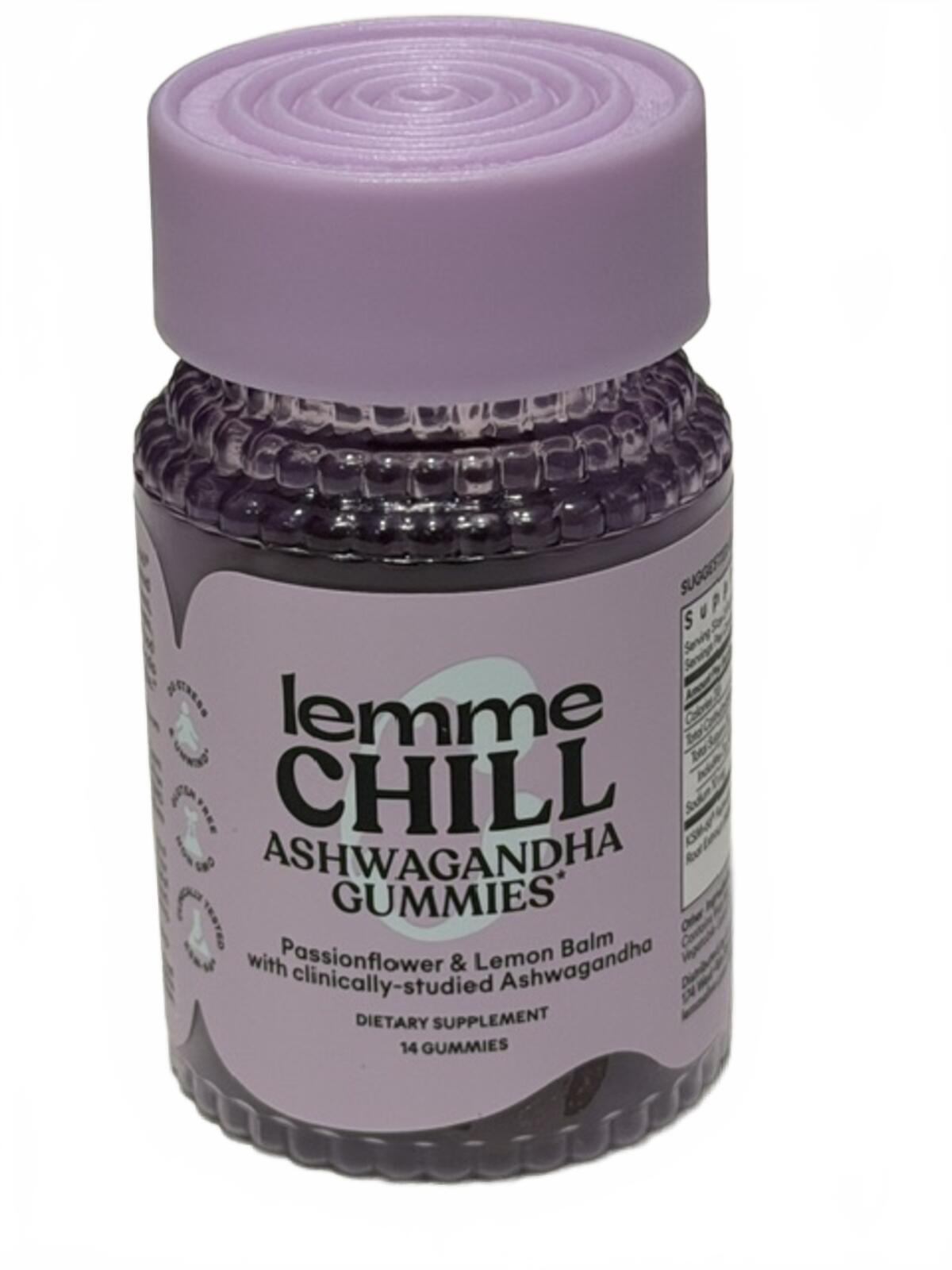 Lemme Chill Ashwagandha Gummies - Stress & Cortisol Support - Mixed Fruit Flavored - 60ct