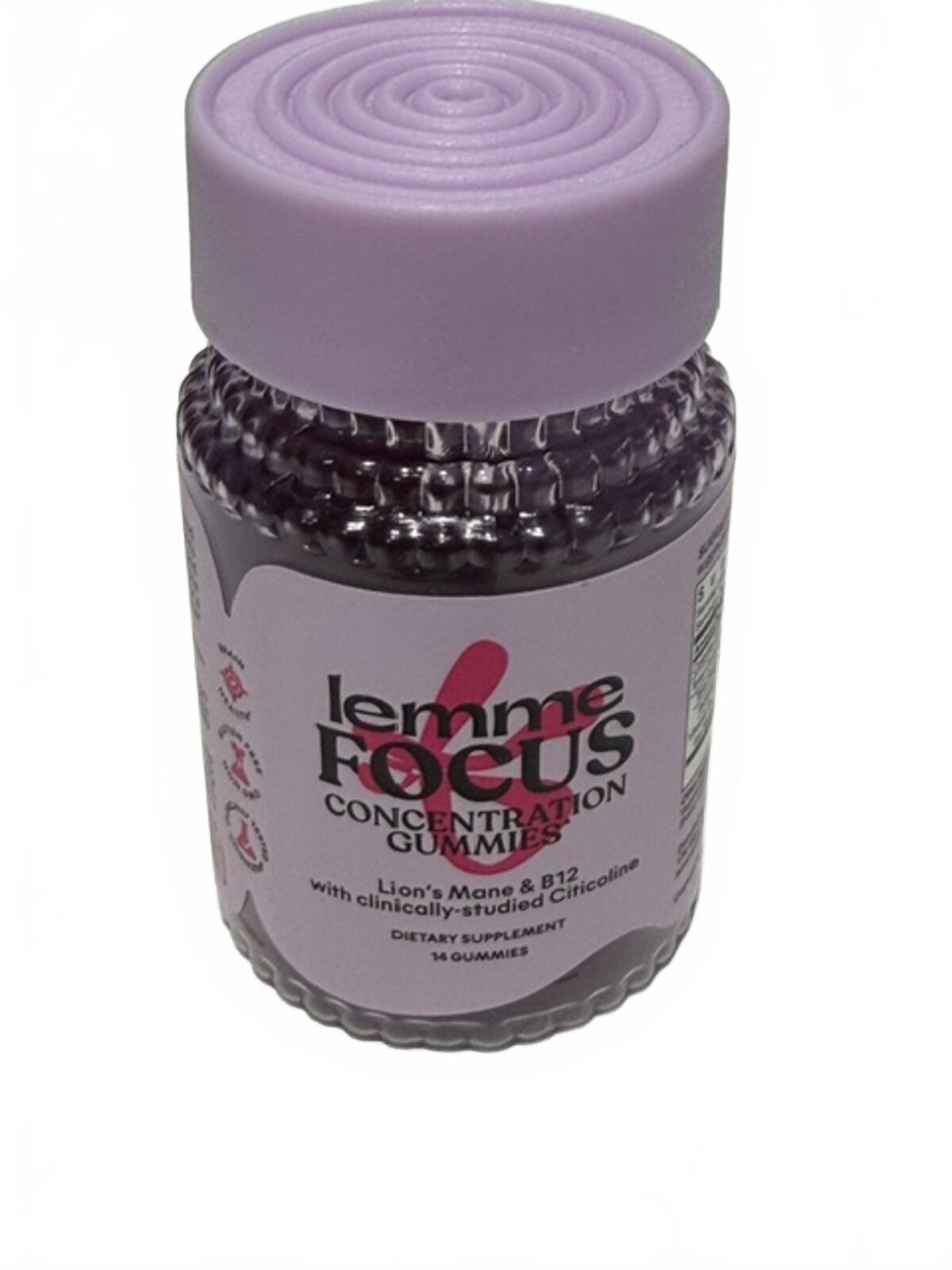 Lemme Focus Gummies - Brain Health & Concentration Support - Strawberry Flavored - 50ct