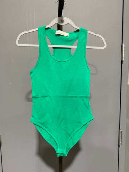 Zenana Racerback Tank Bodysuit - Kelly Green - #4455BA