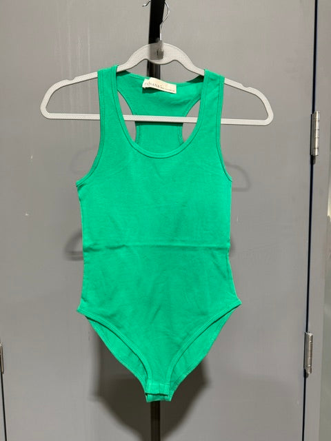 Zenana Racerback Tank Bodysuit - Kelly Green - #4455BA