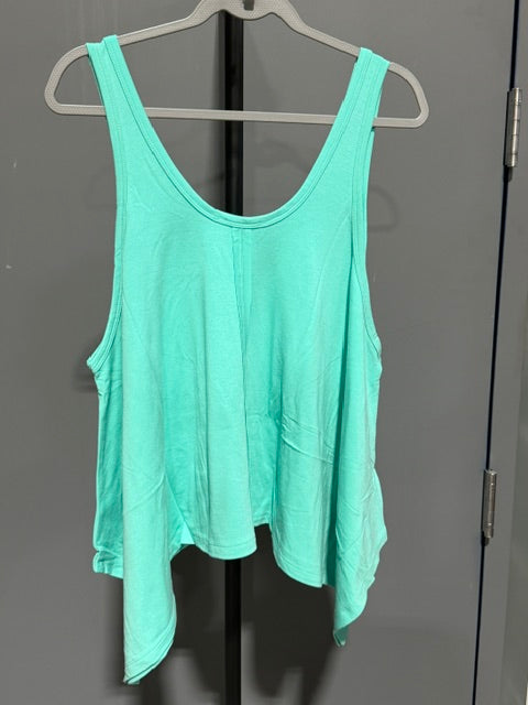 Zenana Sharkbite Hem Relaxed Tank Top - Teal - #8324A