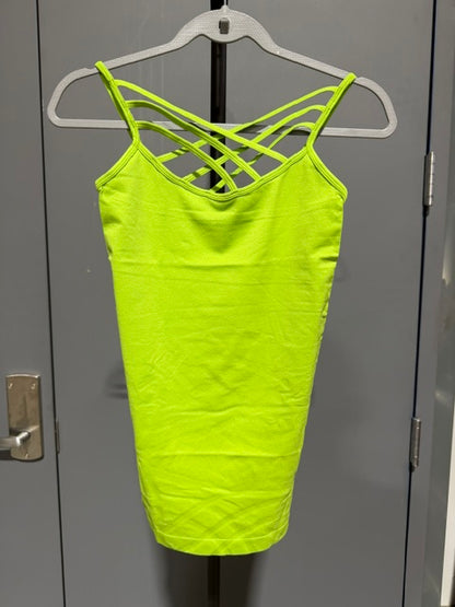 Zenana Criss Cross Stretch Tank Top, Lime Green, #6660AB