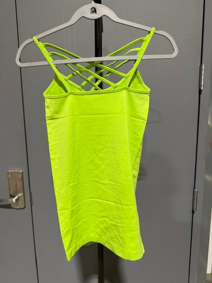 Zenana Criss Cross Stretch Tank Top, Lime Green, #6660AB