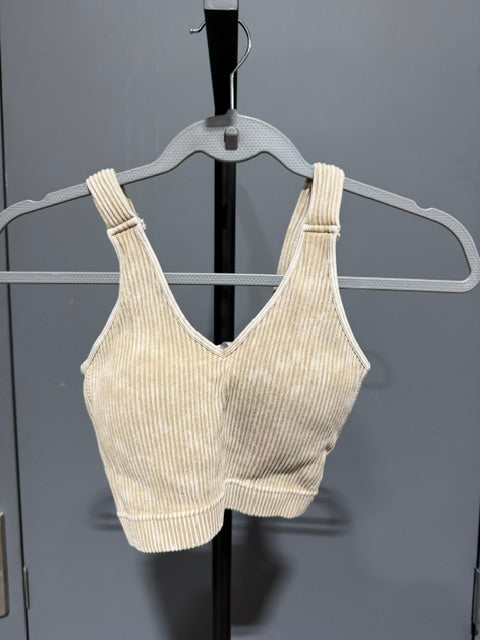 Zenana Ribbed Brami, Ash Mocha #NTW-6175A