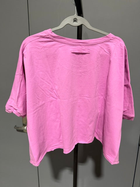Zenana Boxy Crop Top Crew Neck CT-3440OS One Size