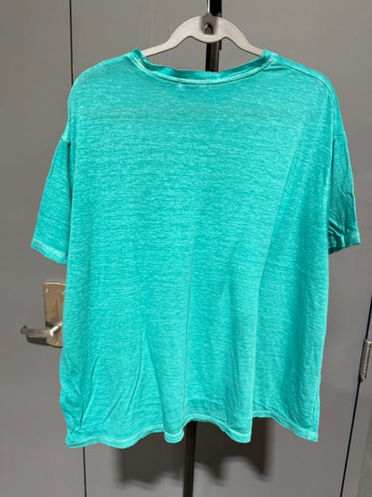 Zenana Pocket T-shirt, Turquoise, CTW-3144