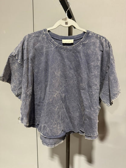 Zenana Cropped Short Sleeve, Black Berry - T-Shirt, CTW-3353A5