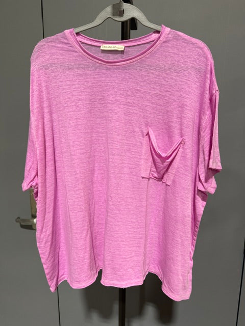 Zenana Cropped Short Sleeve, Bright Mauve, CTW-3144