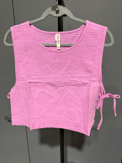 Zenana Sleeveless Side Tie Top, Mauve QT-7268Y