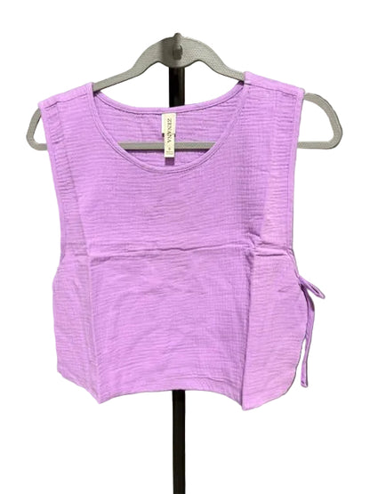 Zenana Sleeveless Side Tie Top, Lavender QT-7268Y