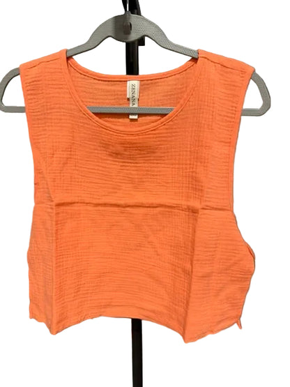 Zenana Sleeveless Side Tie Top, Coral QT-7268Y