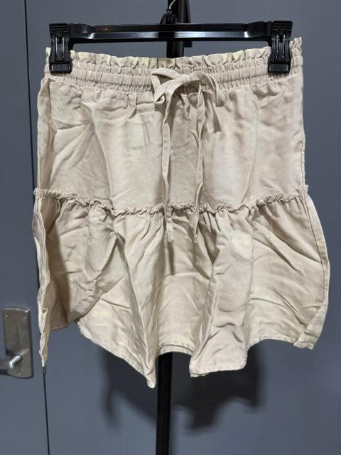 Zenana Mineral Wash Ruffle Skirt, Sand Beige #DSW 7279A5