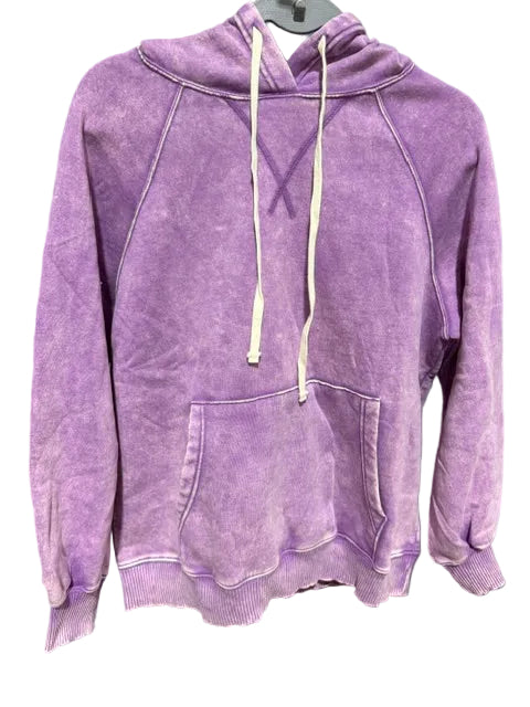 Zenana Mineral Wash Hoodie - Purple OTW-4551Y