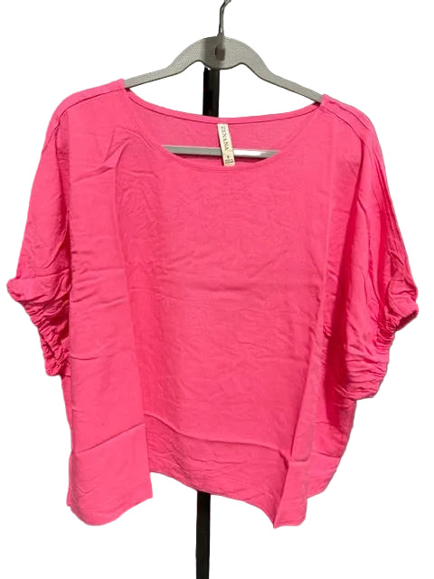 Zenana Dolman Sleeve Ruched Blouse Oversized Fuchsia QT-7294D4