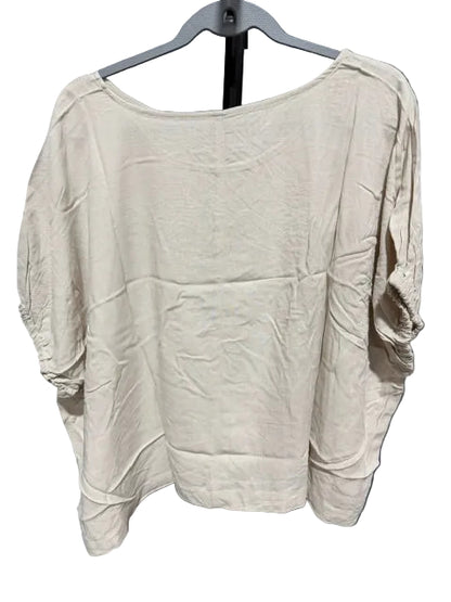 Zenana Dolman Sleeve Ruched Blouse Oversized Beige QT-7294D4