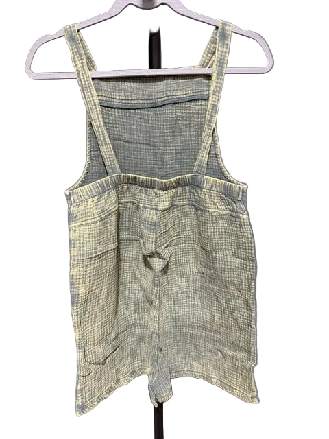 Zenana Double Pocket Romper Ash Jade QPW-7182A5