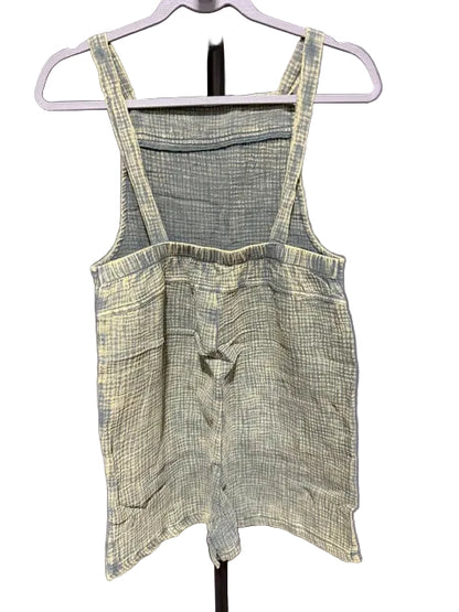 Zenana Double Pocket Romper Ash Jade QPW-7182A5