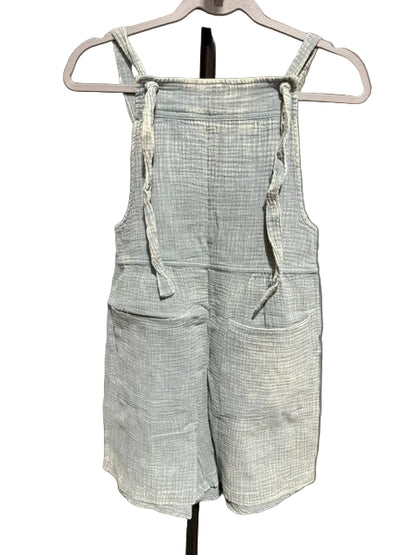 Zenana Double Pocket Romper Blue Grey QPW-7182A5
