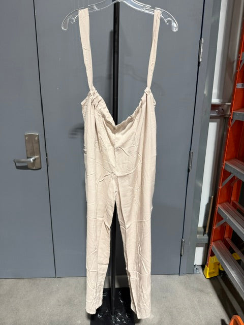 Zenana Sand Beige Tie Back Suspender Jumpsuit QP-7172Y