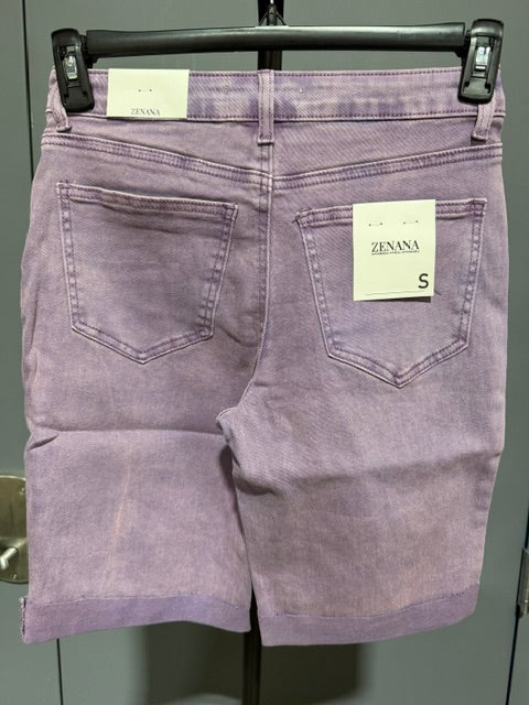 Zenana Bermuda Jean Short - Blueberry - DMP-1892Y