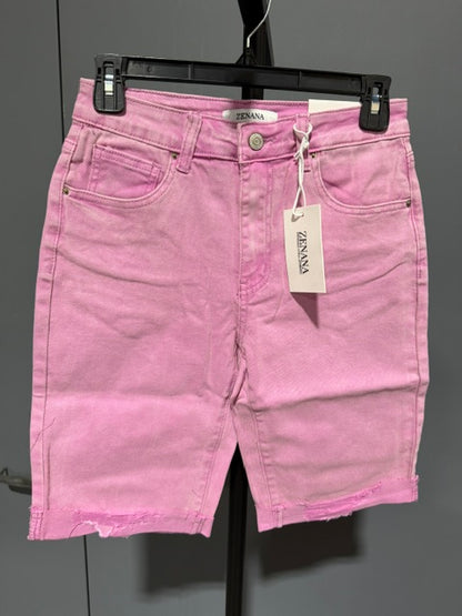 Zenana Bermuda Jean Short - Mauve - DMP-1892Y