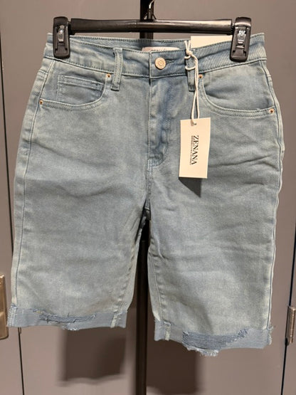 Zenana Bermuda Jean Short - Blue - DMP-1892Y