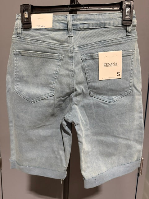 Zenana Bermuda Jean Short - Blue - DMP-1892Y