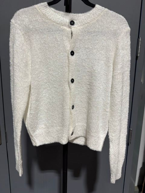 Zenana Fuzzy Textured Knit Button Down Cardigan Sweater - TW-2411Y