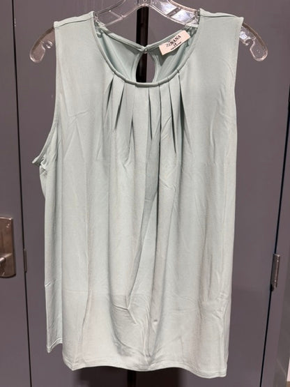 Zenana Plus Hi-Low Sleeveless Top - Light Sage IT-2310 XN