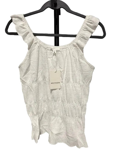 Heyson - Sleeveless Blouse with Ruffles - Off White - S, M, L