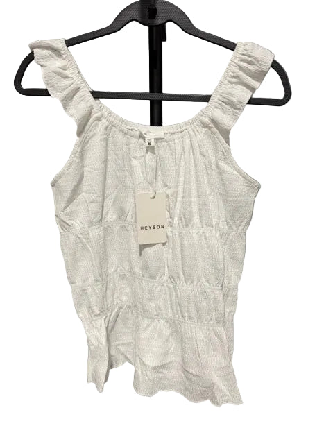 Heyson - Sleeveless Blouse with Ruffles - Off White - S, M, L