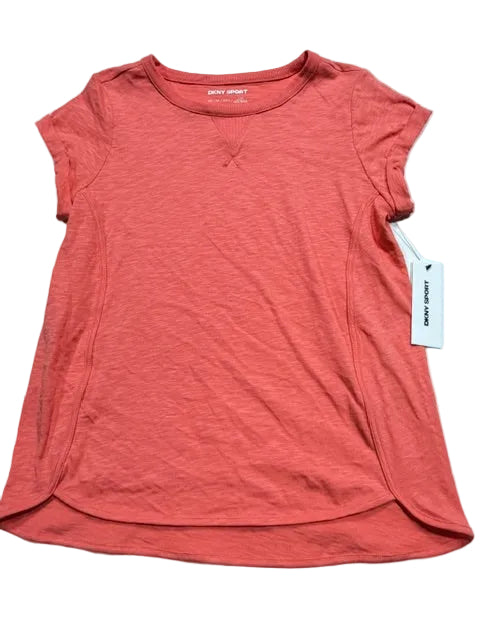 Dkny Sport Women's V-Inset Roll-Sleeve T-Shirt - Coral Crush - M